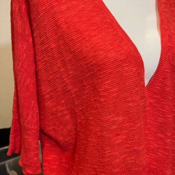 Eileen Fisher Organic Linen Blend Lightweight Sweater V-Neck Tunic Length Size M - Picture 2 of 7